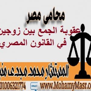 عقوبة الجمع بين زوجين في القانون المصري