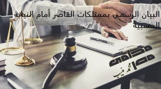 البيان الرسمي بممتلكات القاصر أمام النيابة الحسبية