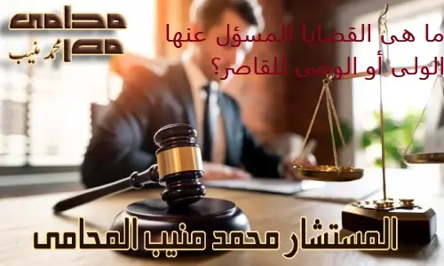 ما هى القضايا المسؤل عنها الولى أو الوصى للقاصر؟
